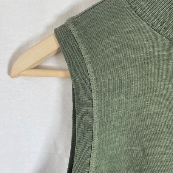 Anthropologie Army Green Center Seam Sleeveless Shell Top Sz XS - Picture 5 of 10